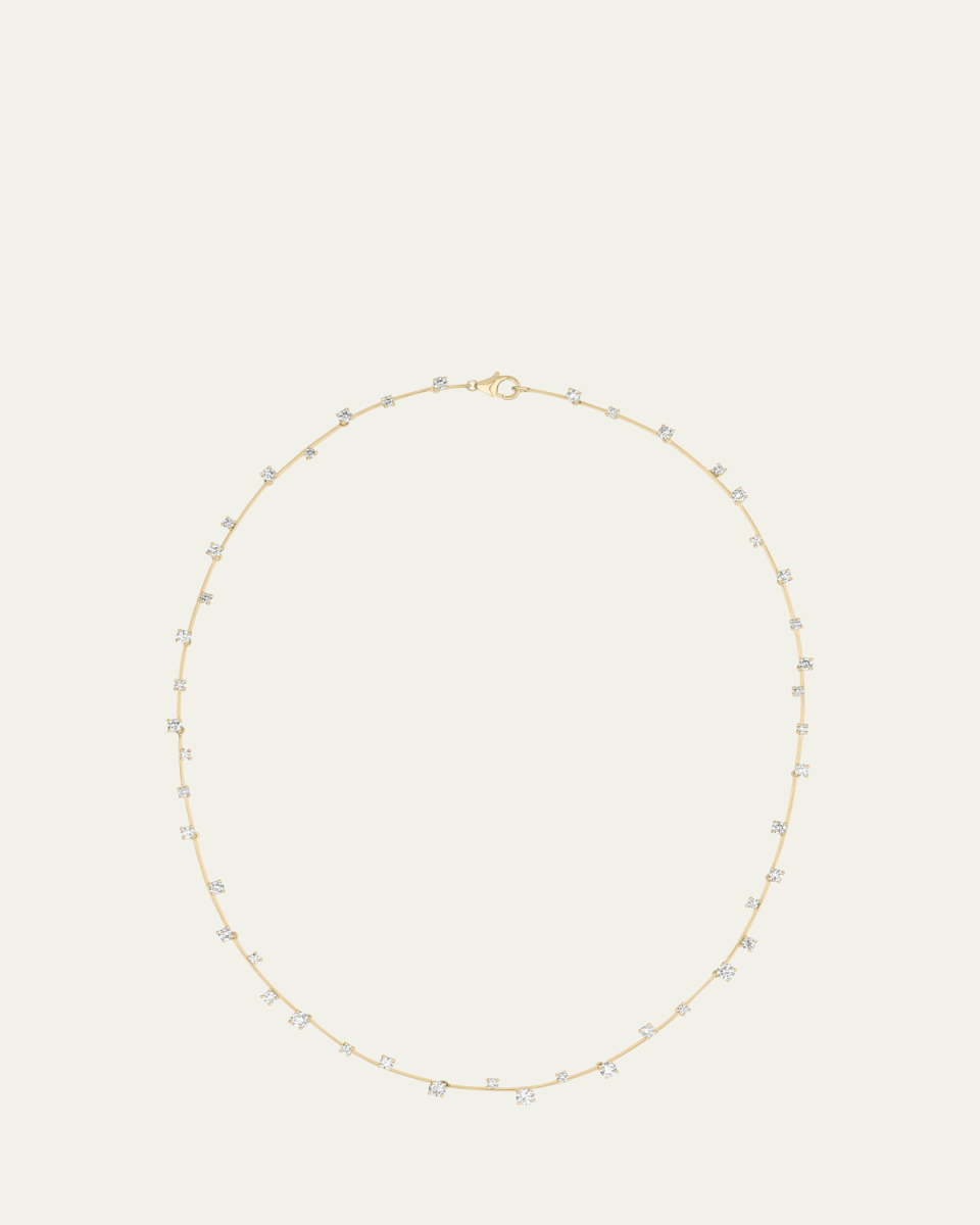 14K Yellow Gold Solo Moveable Bar Necklace, 15"L